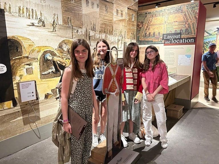 Students at Beamish, the open-air living museum in County Durham