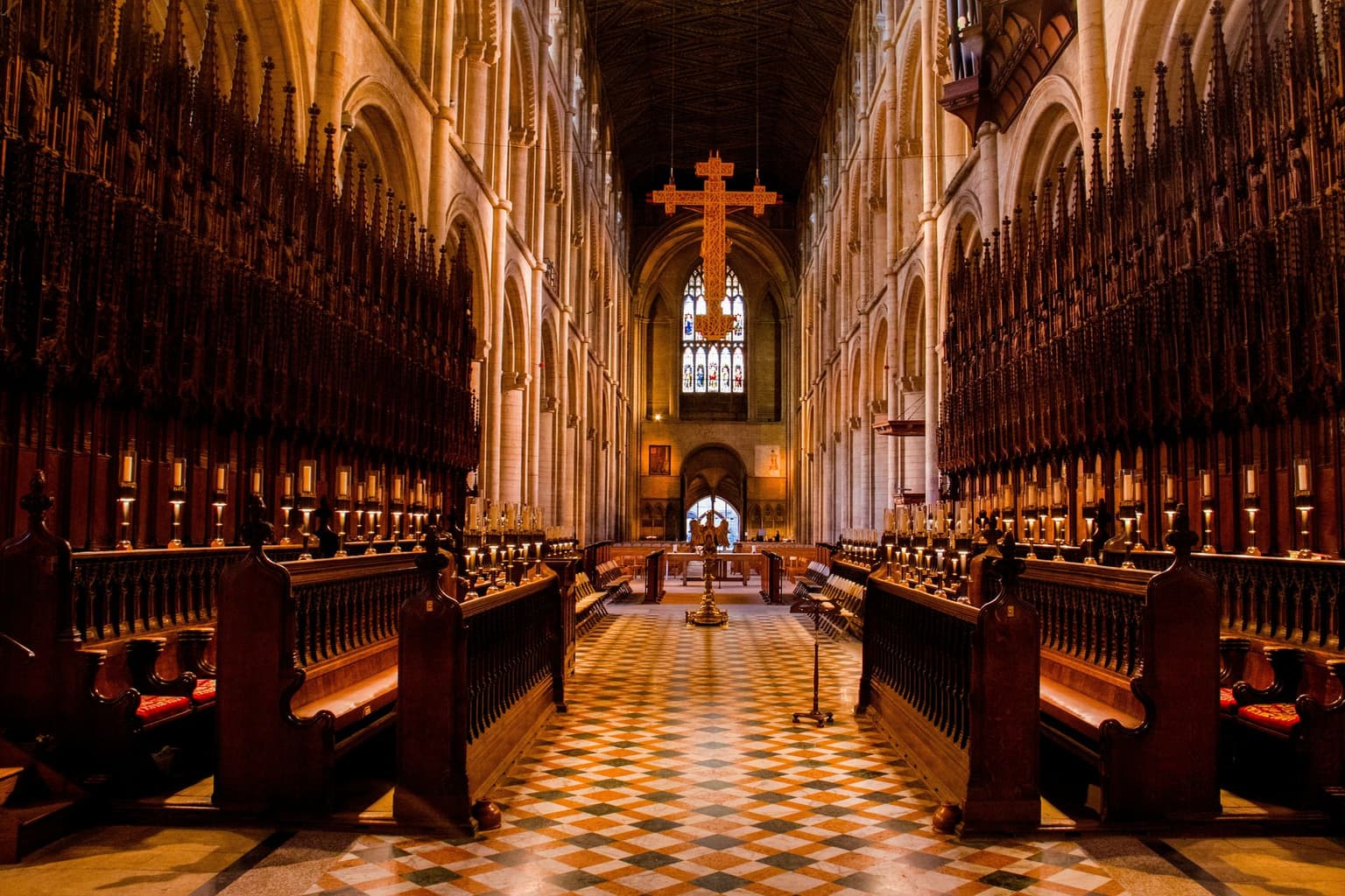 The nave of Peterborough Cathedral
